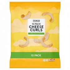 Tesco Cheese Curls 10 Pack