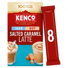 Kenco Salted Caramel Iced Hot Latte Instant Coffee 8 Sachets