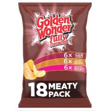 Golden Wonder Fully Flavoured Meaty Crisps 18 Pack