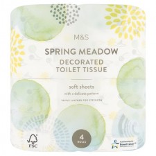 Marks and Spencer Spring Meadows Decorated Toilet Tissue 4 per pack