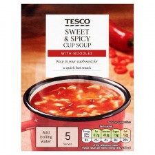 Tesco Sweet And Spicy Noodle Soup In A Mug 5 Sachets 115g