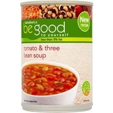 Sainsburys Be Good To Yourself Tomato and Three Bean Soup 400g