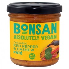 Bonsan Vegan Organic Red Pepper and Cashew Pate 130g