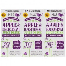 Marks and Spencer Apple and Blackcurrant Juice Drink 3 x 200ml