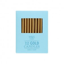 Marks and Spencer Gold Birthday Candles 12 per pack