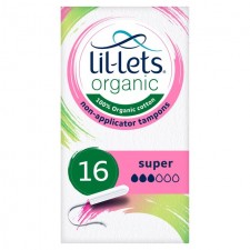 Lillets Organic Non-Applicator Tampons Super 16s 