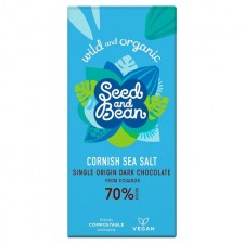 Seed and Bean Organic Dark Chocolate Bar 70% Cornish Sea Salt 85g