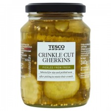 Tesco Crinkle Cut Gherkins 340g