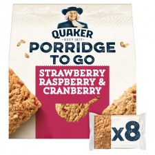 Quaker Porridge To Go Mixed Berries Multipack Breakfast Bars 8 x 55g