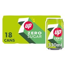 Retail Pack 7Up Zero Sugar 18 x 330ml Cans