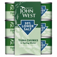 John West Lower Salt Tuna Chunks in Spring Water 145g