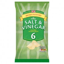 Morrisons Salt and Vinegar Flavour Crisps 6 Pack