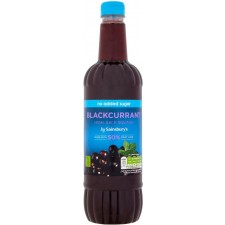 Sainsburys High Juice Blackcurrant Squash No Added Sugar 1L