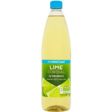 Sainsburys Lime Cordial No Added Sugar 1L