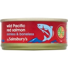 Sainsburys Wild Pacific Red Salmon Skinless and Boneless 105g