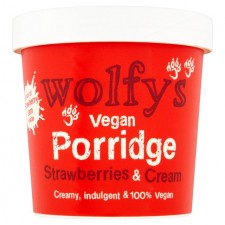 Wolfys Vegan Porridge Pot with Strawberries and Cream 84g