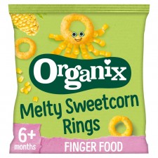 Organix 7 Month Finger Foods Organic Crunchy Sweetcorn Rings 20g