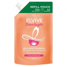 L'Oreal Elvive Dream Lengths Shampoo Refill Pouch for Long Damaged Hair 500ml