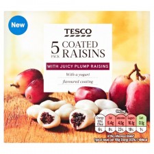 Tesco 5 Coated Raisins In A Yogurt Coating 125g