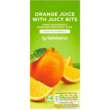 Sainsburys  Pure Orange Juice With Bits 1L