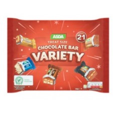 Asda Treat Size Chocolate Bar Variety 21 Pack 344g