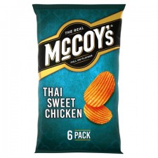 McCoys Thai Sweet Chicken Ridge Cut Crisps 6 Pack