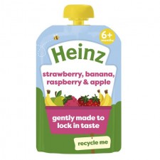 Heinz 6 Month Strawberry Banana Raspberry and Apple 100g pouch