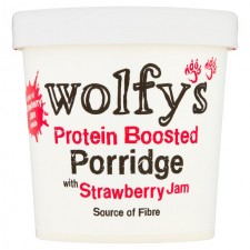 Wolfys Protein Boosted Porridge with Strawberry Jam 91g