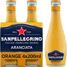 San Pellegrino Organic Aranciata Orange 4x200ml Glass Bottles