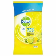 Dettol Power and Fresh Citrus Zest Wipes 80 Pack
