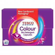 Tesco Colour Biological Laundry Detergent Capsules 40 Washes