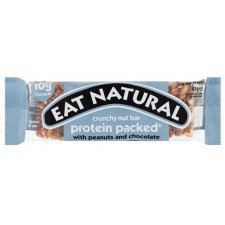 Retail Pack Eat Natural Gluten Free Protein Packed Crunchy Nut Bar with Peanuts and Chocolate 12 x 45g