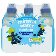 Sainsburys No Added Sugar Mineral Water Fruit Slurps Blackcurrant 6 x 250ml