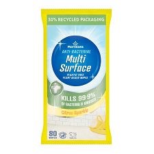 Morrisons Multi-Purpose Antibacterial Citrus Shine Wipes 80 per pack