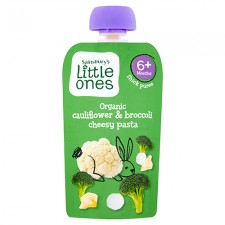 Sainsburys Little Ones Organic Cauliflower and Broccoli Cheesy Pasta 6 Months 120g