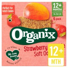 Organix 12 Month Strawberry and Apple Cereal Bar 6x30g