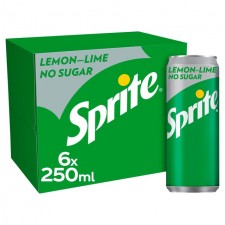 Sprite No Sugar 6 x 250ml Cans
