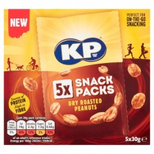 KP Dry Roasted Peanuts 5 x 30g Snack Packs