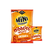 Jacobs Mini Cheddar Nibblies Cheddar and Paprika 6X17g