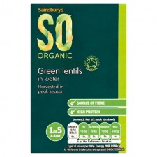 Sainsburys So Organic Green Lentils In Water 380g Carton