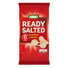 Asda Ready Salted Crisps 6 Pack