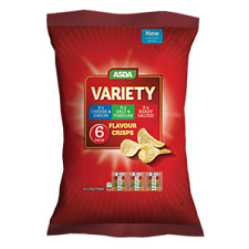 Asda Variety Crisps 6x25g