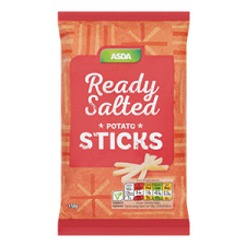 Asda Ready Salted Sharing Potato Sticks Snacks 150g