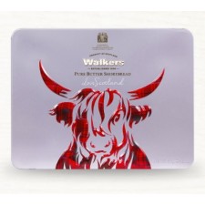 Walkers Highland Coo Icon Tin with 14 Shortbread Shapes 150g