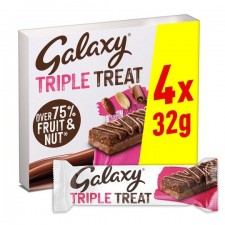 Galaxy Triple Treat Fruit Nut and Chocolate Bar 4 x 32g