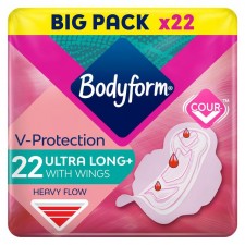 Bodyform Ultra Long Sanitary Towels with Wings 22 per pack