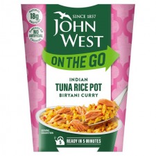 John West On the Go Pots Indian Biryani Curry Tuna Rice Pot 120g