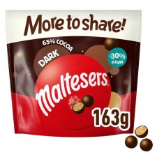 Maltesers Dark Chocolate 30% Less Sugar More To Share Pouch 163g