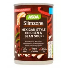 Asda Slimzone Mexican Style Chicken and Bean Soup 400g Tin