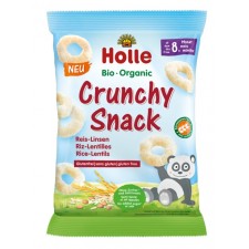 Holle Organic 8 Months Crunchy Snack Rice Lentils 8 x 25g Bags